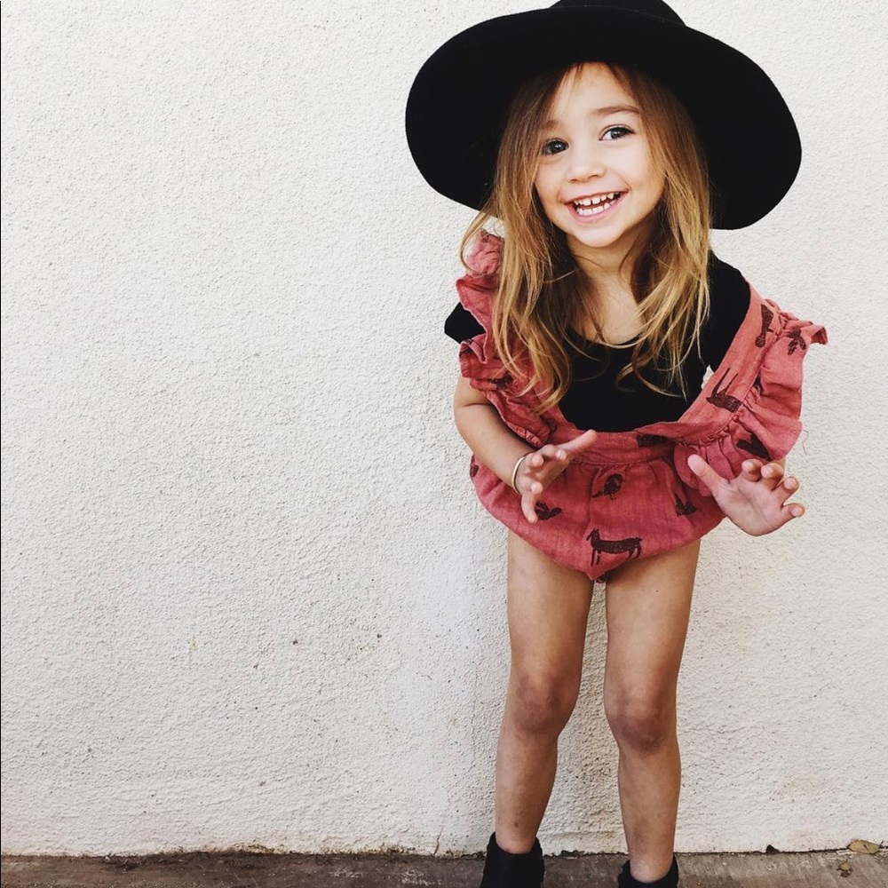 Little Girls Yellow Pelota folklore romper